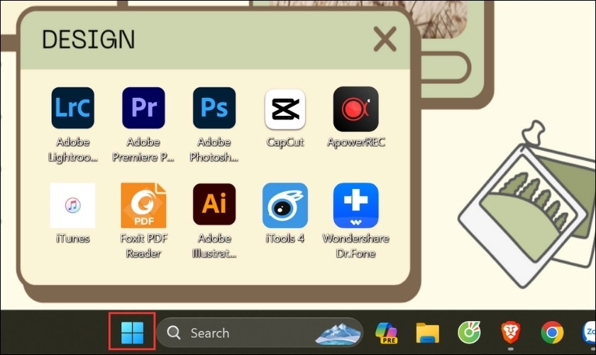 Chọn vào biểu tượng Windows