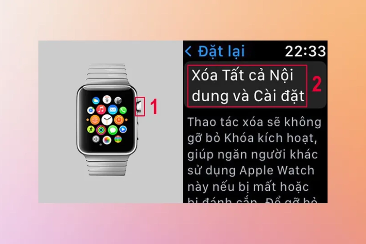 Chọn xoá tất cả nội dung và cài đặt