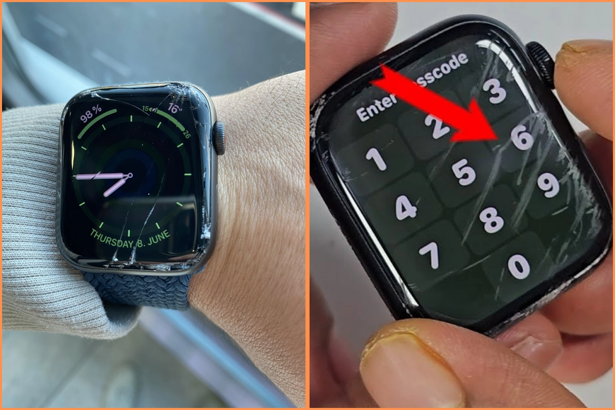 Mặt kính Apple Watch Series 9 bị nứt vỡ