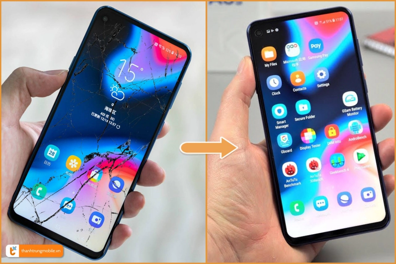 khi nao can thay mat kinh samsung A8s