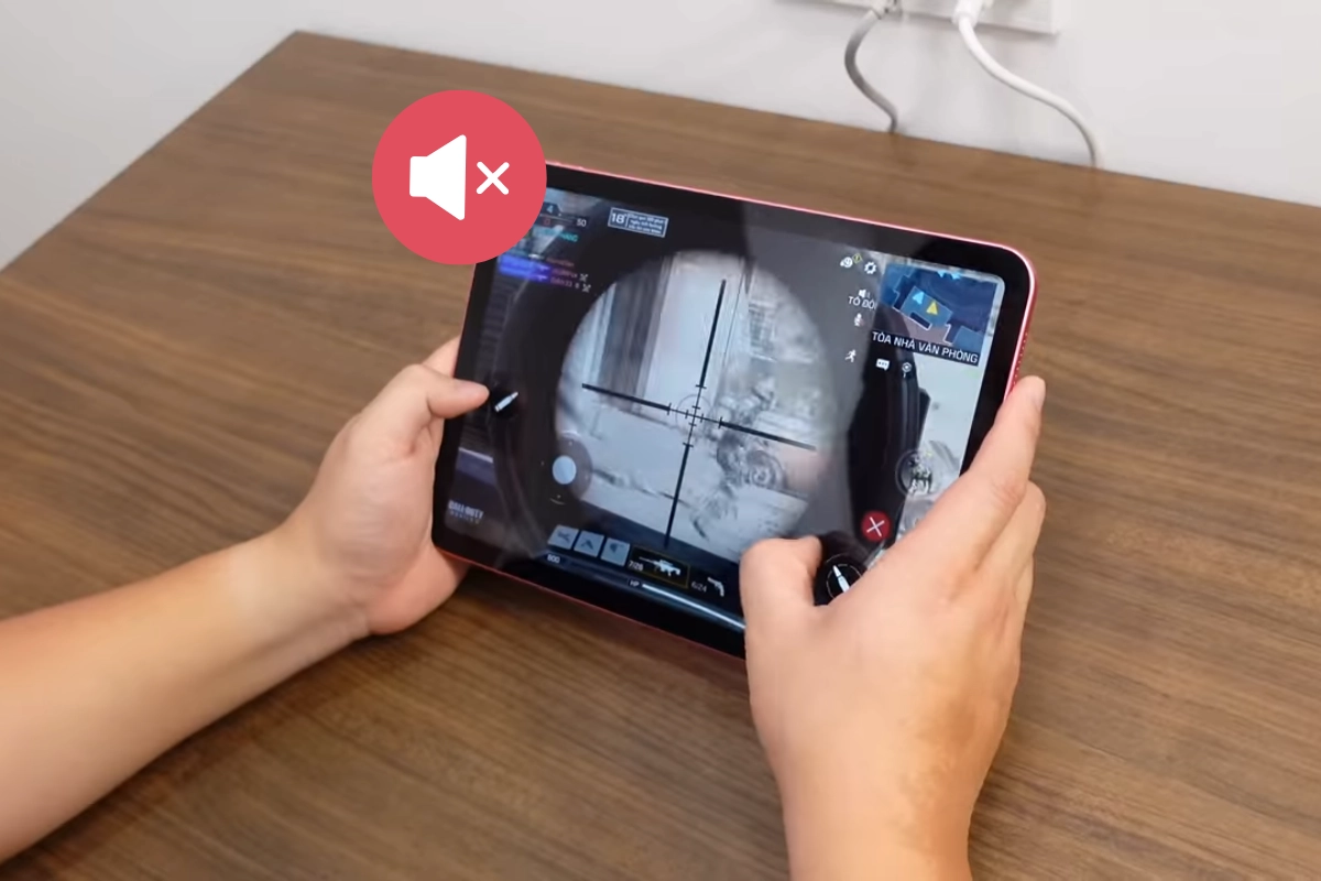 Khi chơi game, iPad Gen 10 không có tiếng