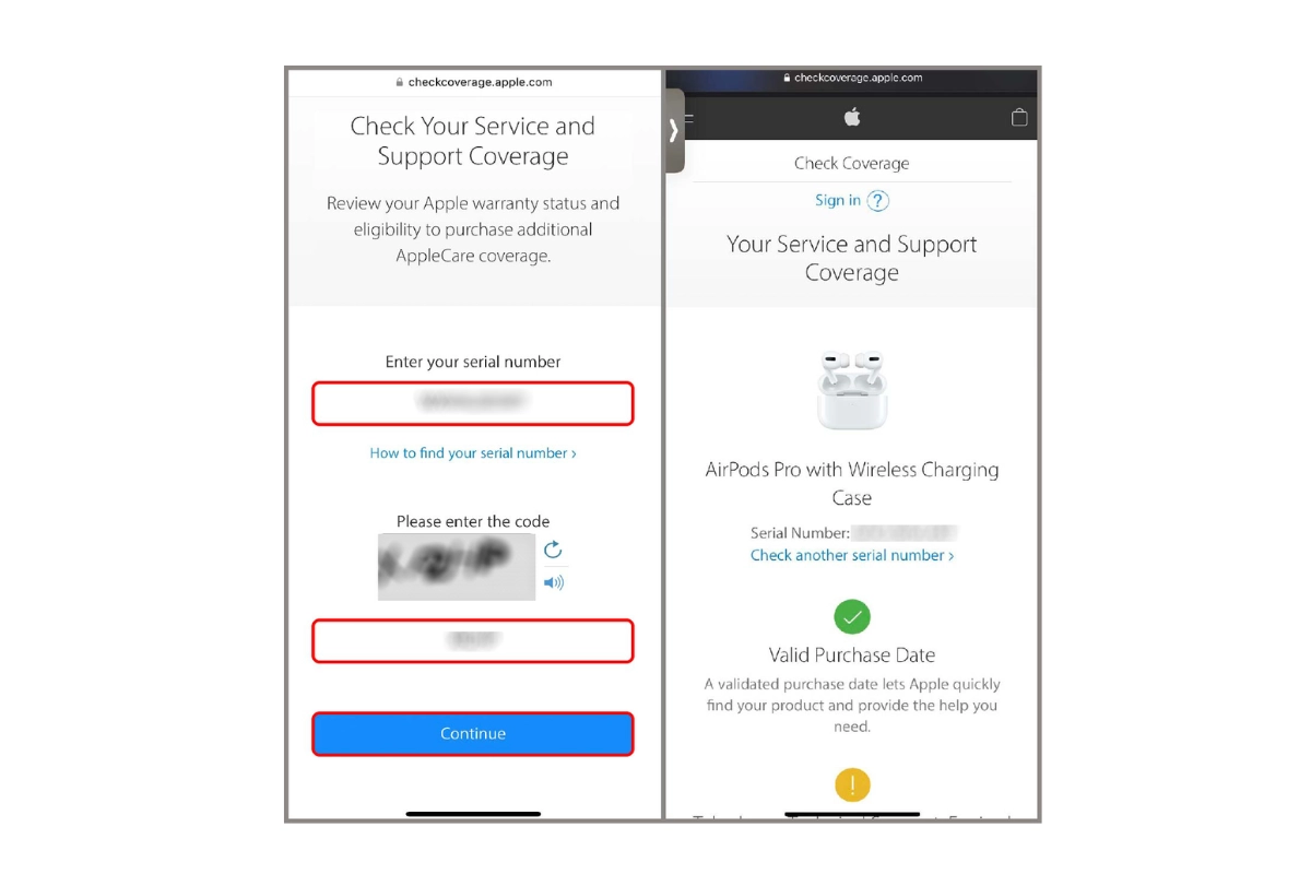 Kiểm tra số serial trên website Apple