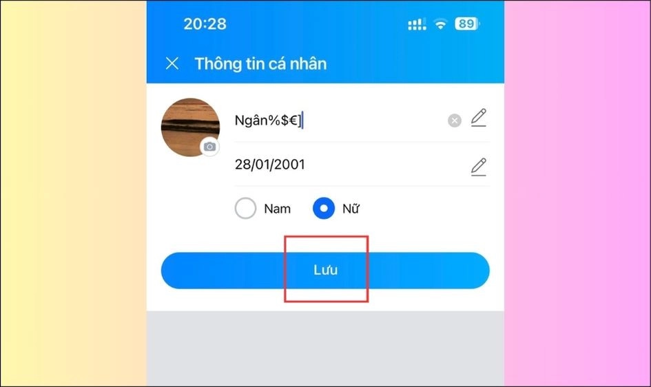 Nhấn Lưu để hoàn thành đổi tên
