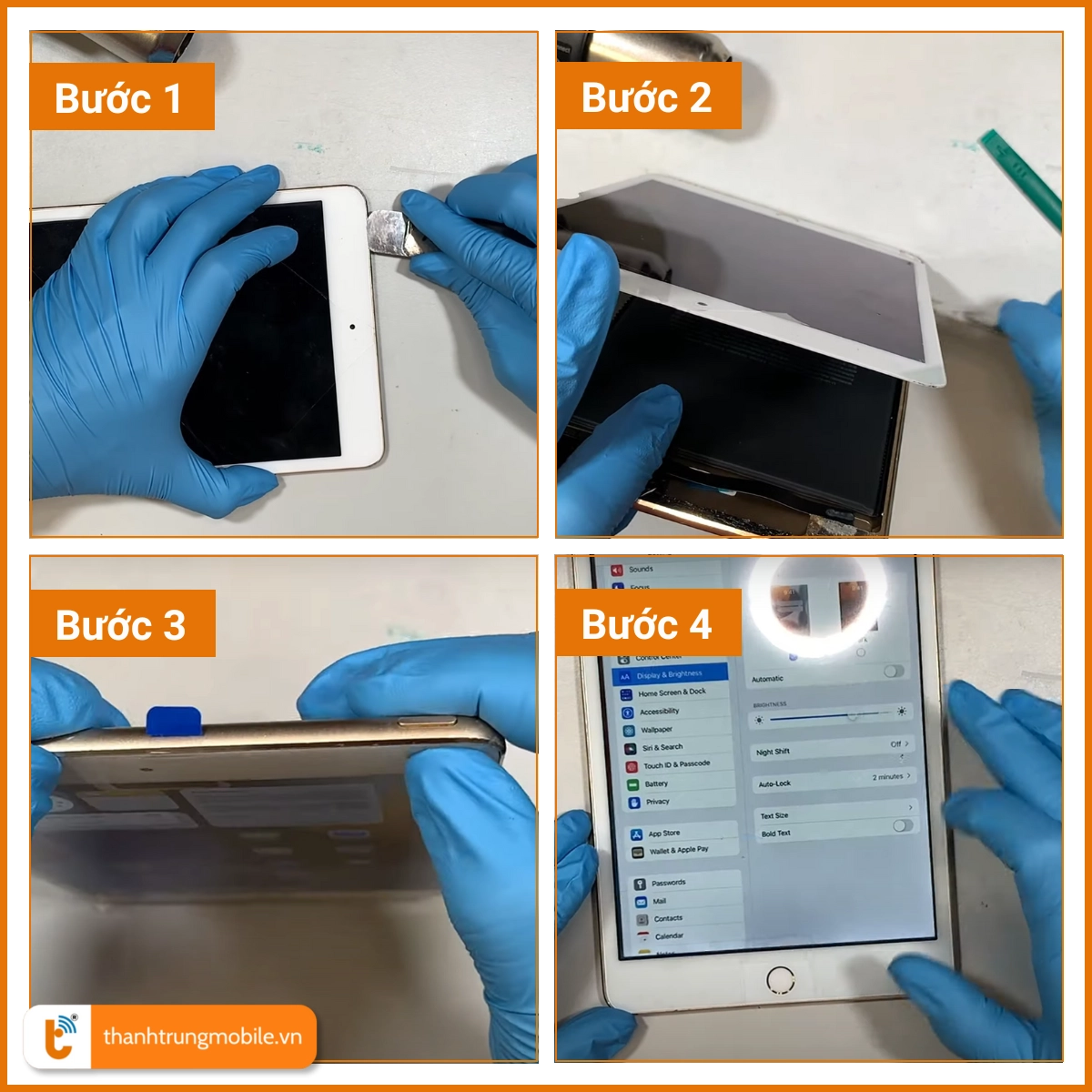 Quy trình ép kính iPad Mini 4