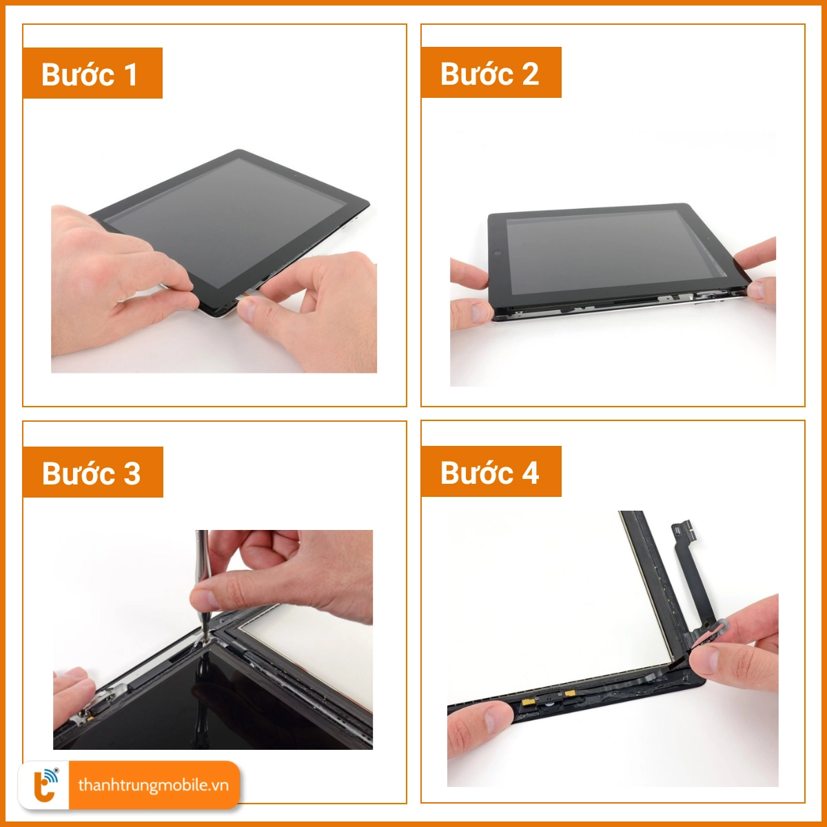 Quy trình thay cảm ứng iPad 4