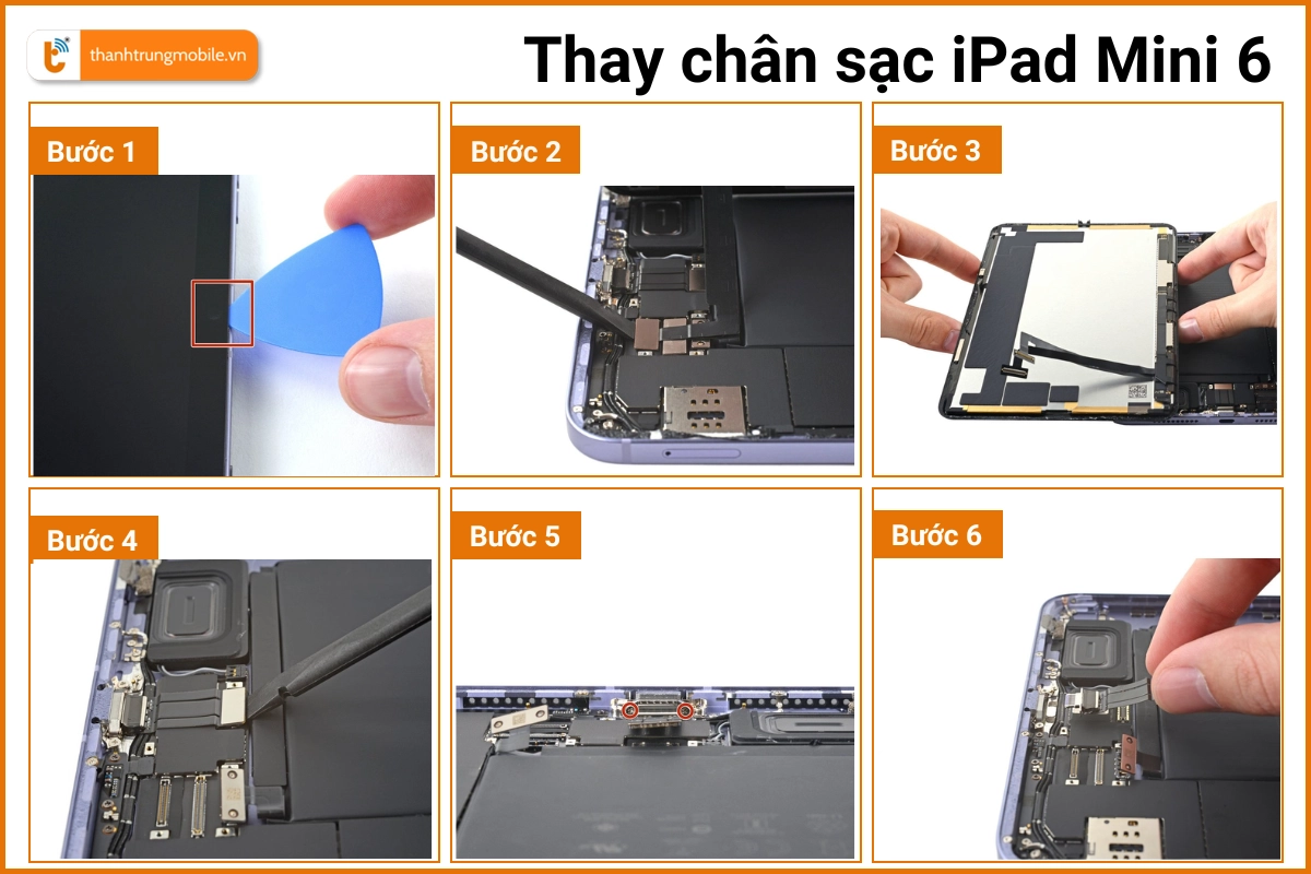 Quy trình thay chân sạc iPad Mini 6