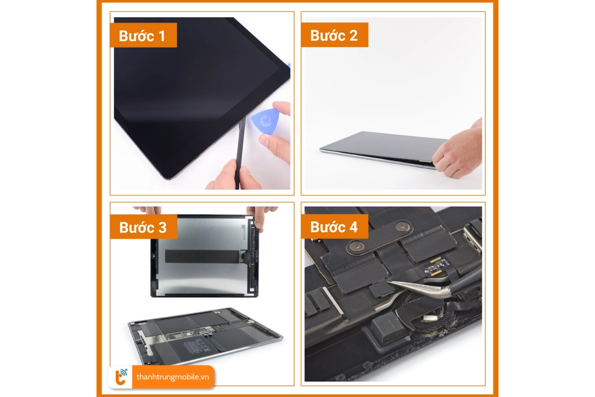 Quy trình thay kính cảm ứng iPad Pro 12.9 2015, 2017
