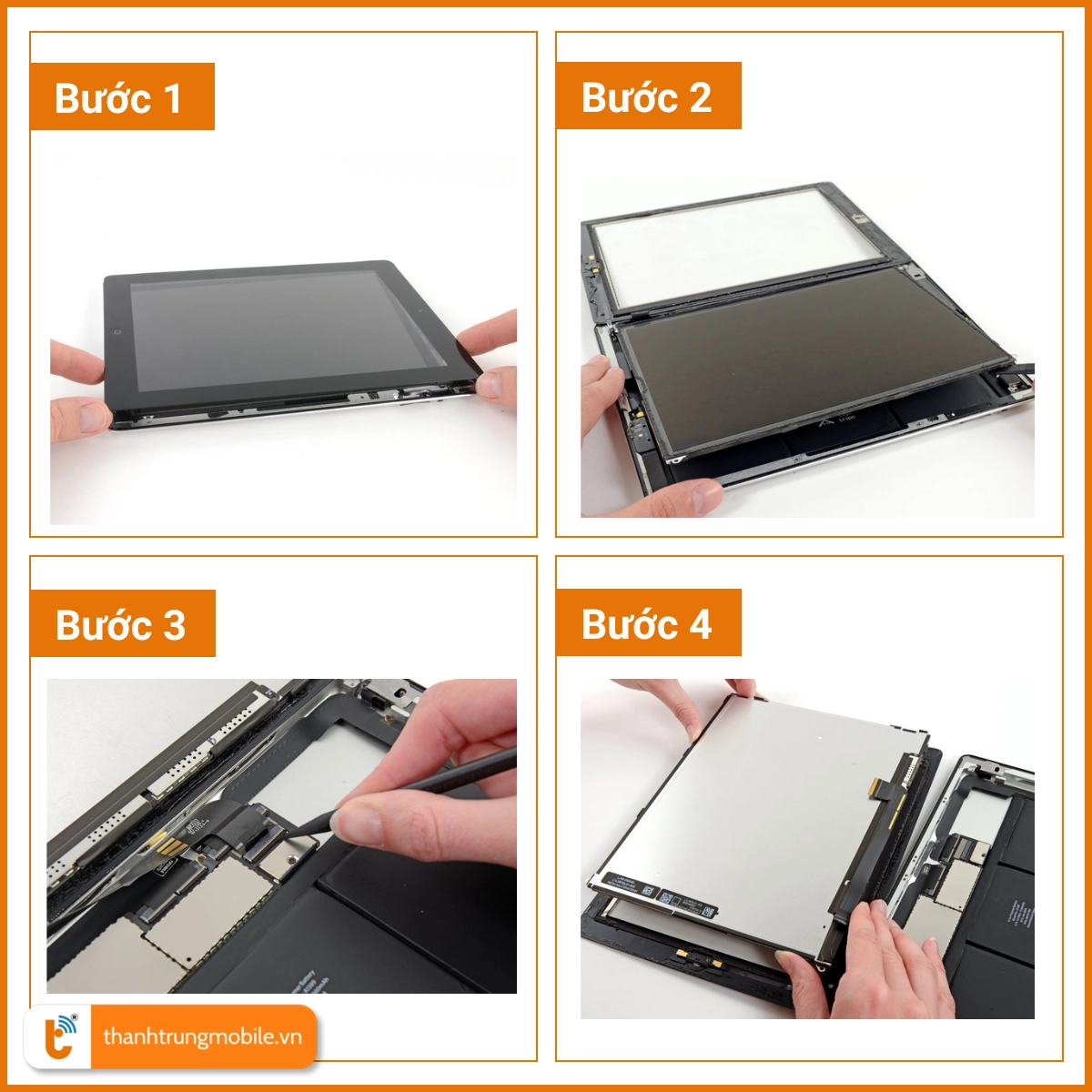 Quy trình thay màn hình iPad 4