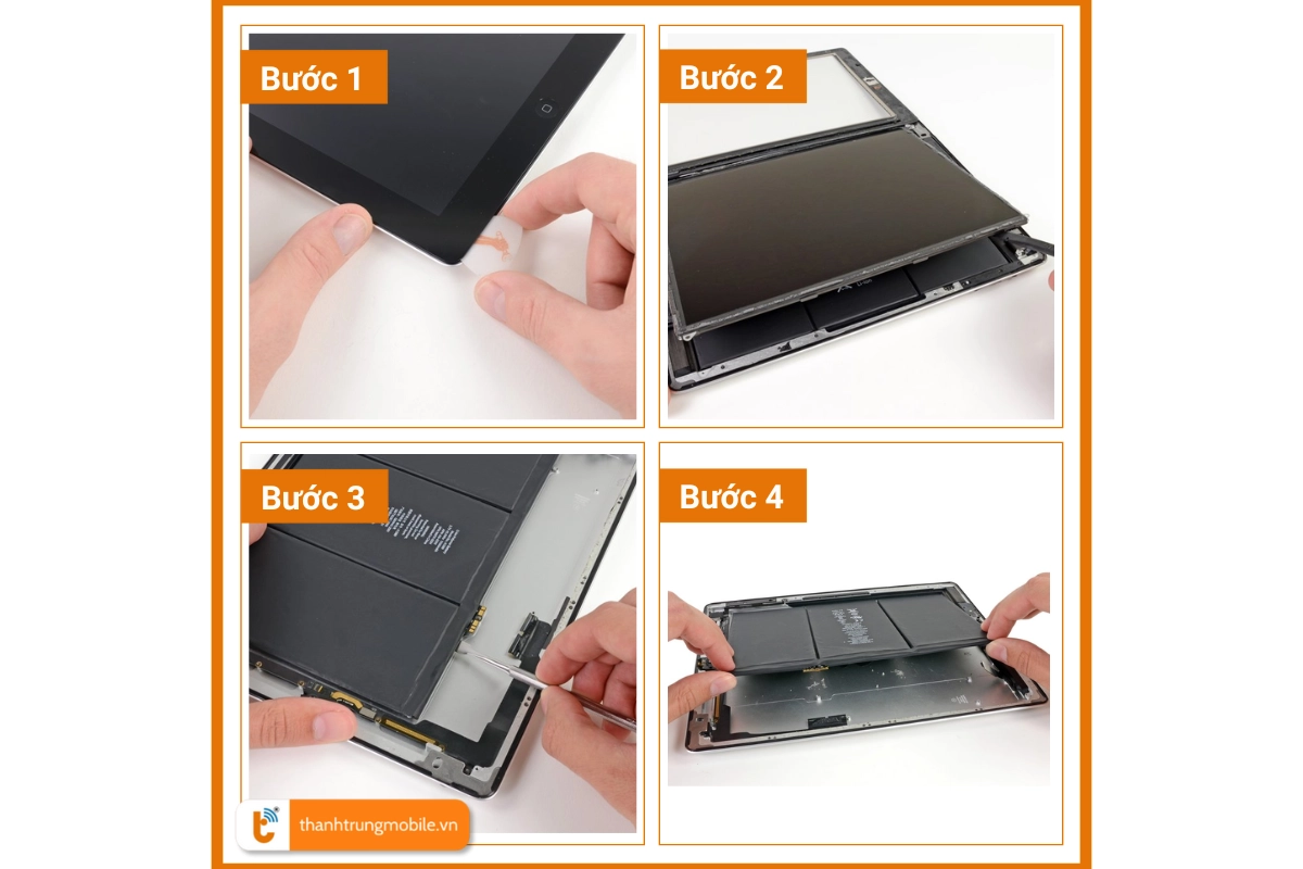 Quy trình thay pin cho iPad 3, iPad 4 tại Thành Trung Mobile 