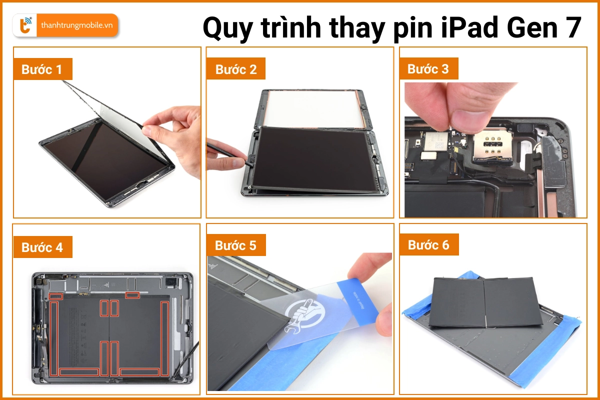 Quy trình thay pin iPad Gen 7