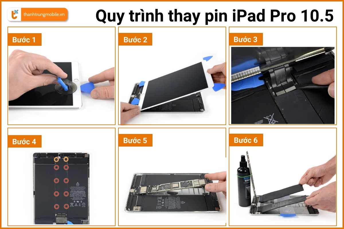 Quy trình sửa, thay pin iPad Pro 10.5