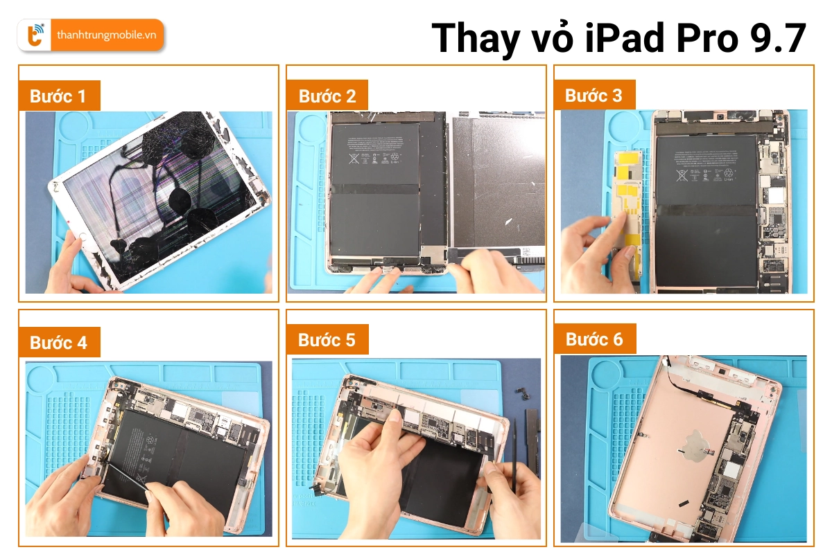 Quy trình thay vỏ iPad Pro 9.7 2016