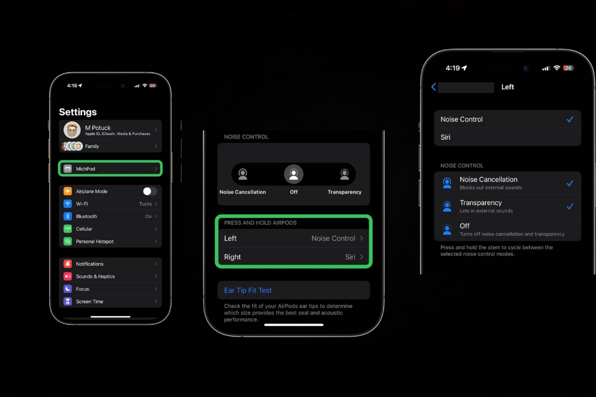 Tùy chỉnh điều khiển cảm ứng tai nghe Airpods 3