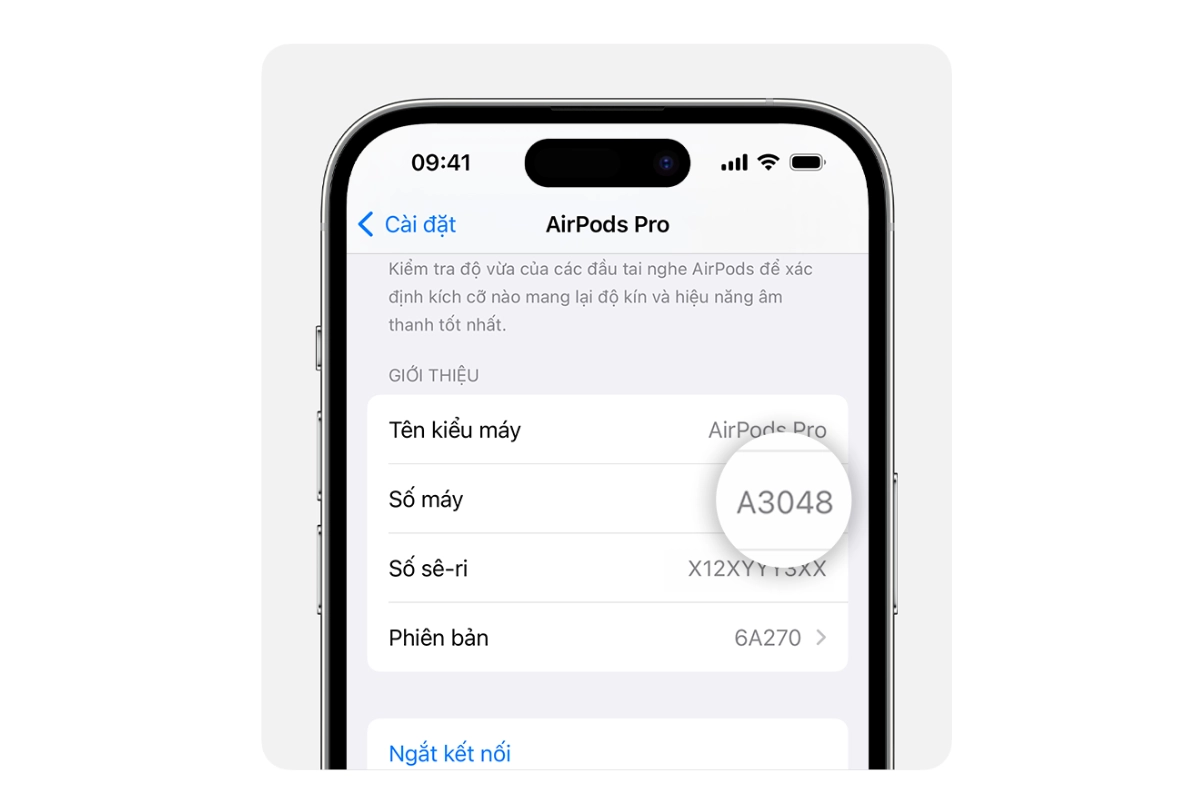 Xem số Serial AirPods Pro