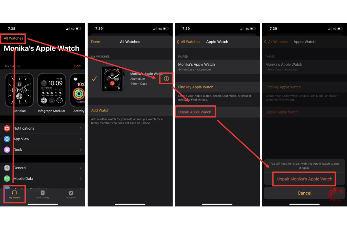 Các bước xoá icloud trên Apple Watch