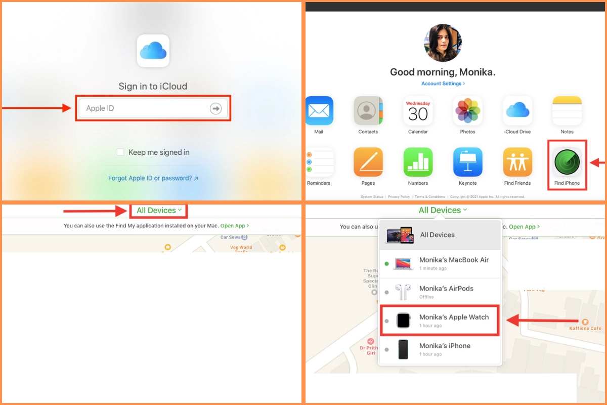 Xoá icloud trên trang icloud.com