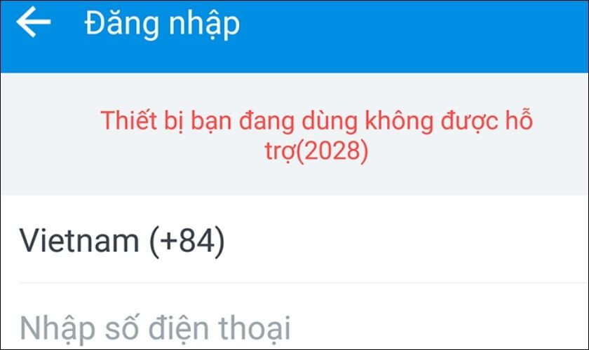 Zalo bị lỗi 2028