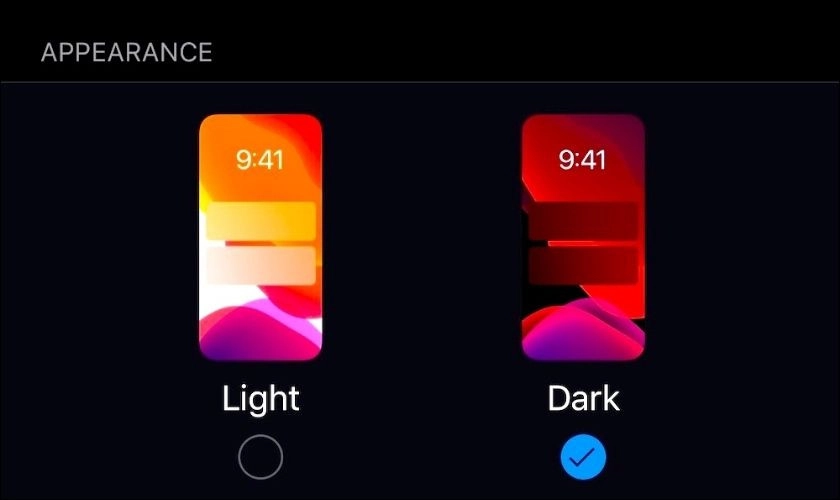 Chế độ tối trên iPad