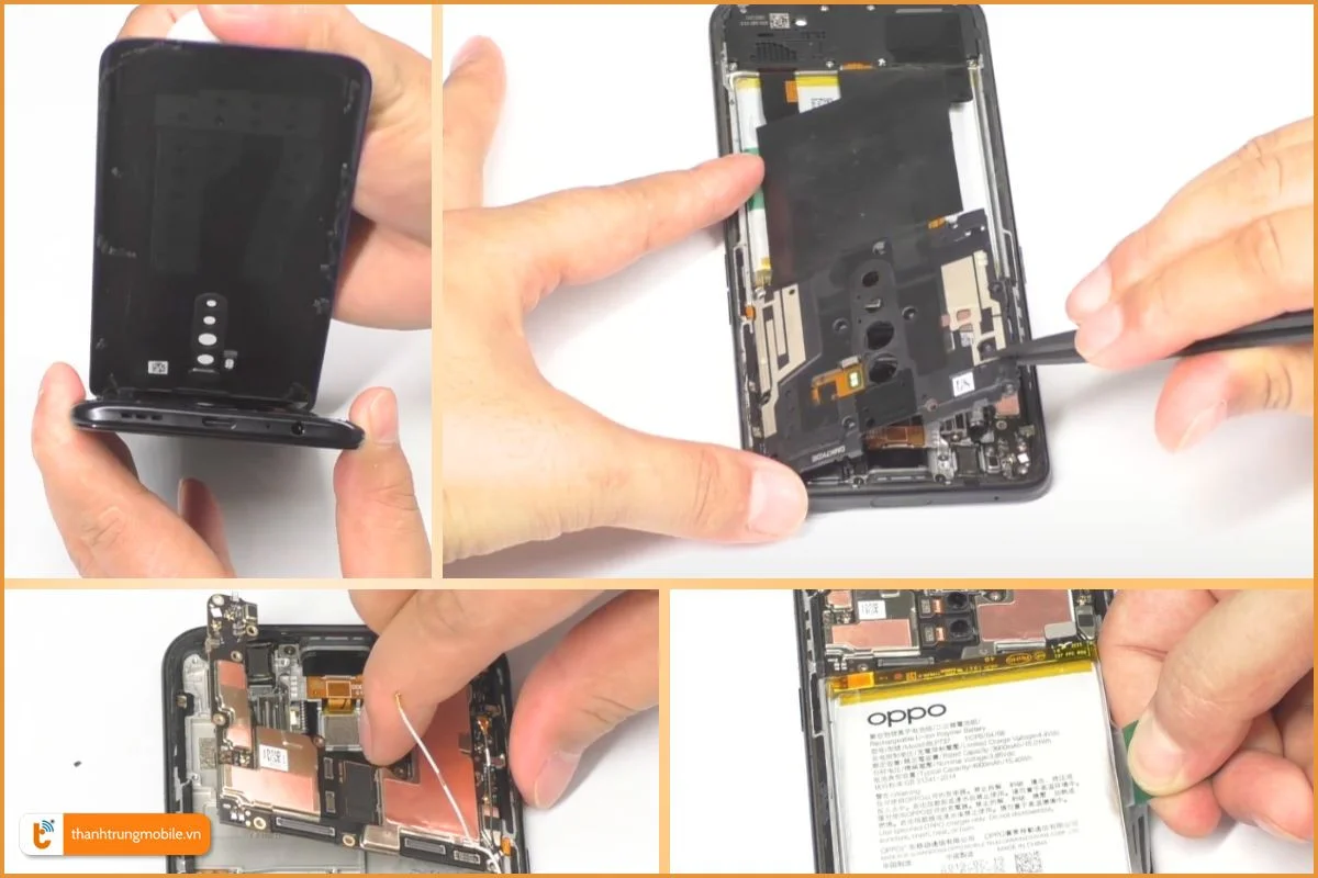 Các bước tháo máy Oppo Reno 2F - Thành Trung Mobile