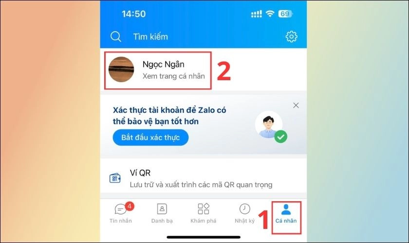 Chọn vào Xem trang cá nhân