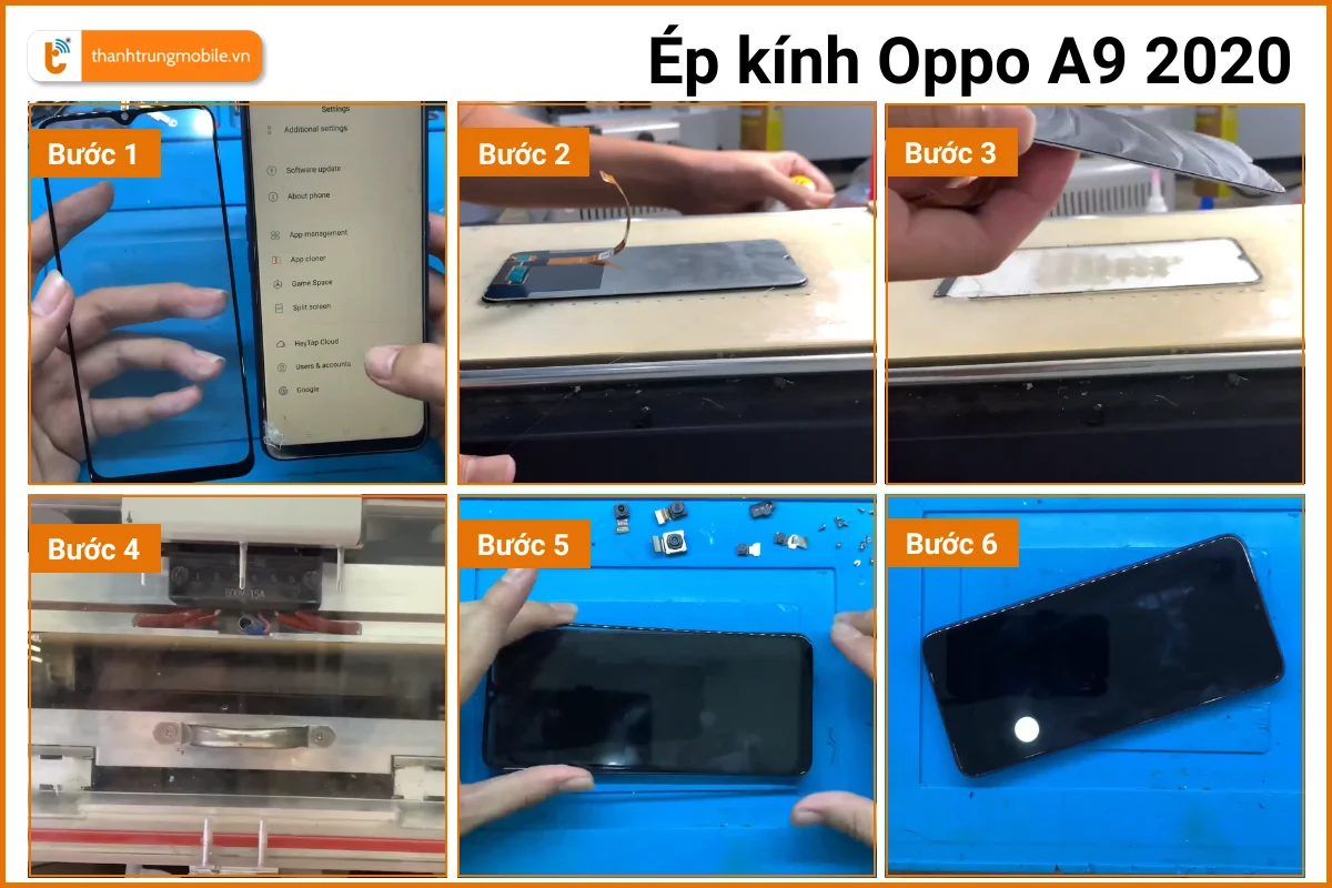 Ép kính Oppo A9 2020