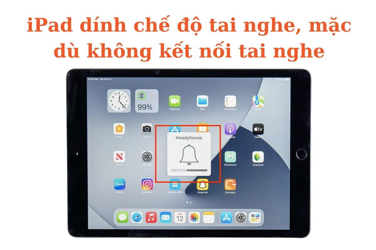 iPad dính tai nghe