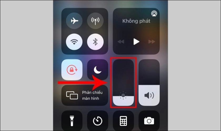 Nhấn giữ vào thanh điều chỉnh màn hình