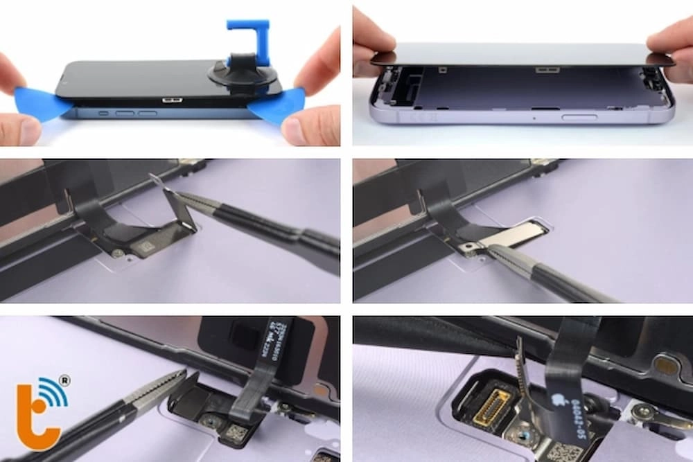Thao tác thay màn hình iPhone - nguồn Thành Trung Mobile