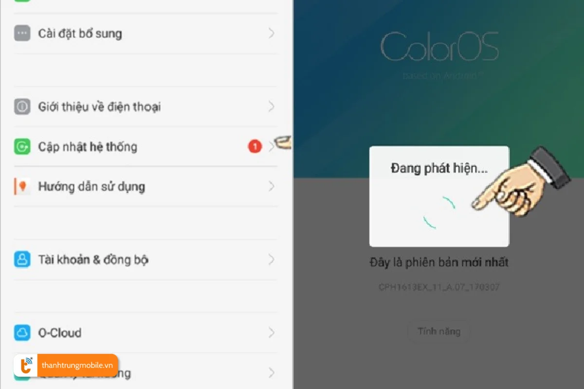 Bước 1 của cập nhật phần mềm