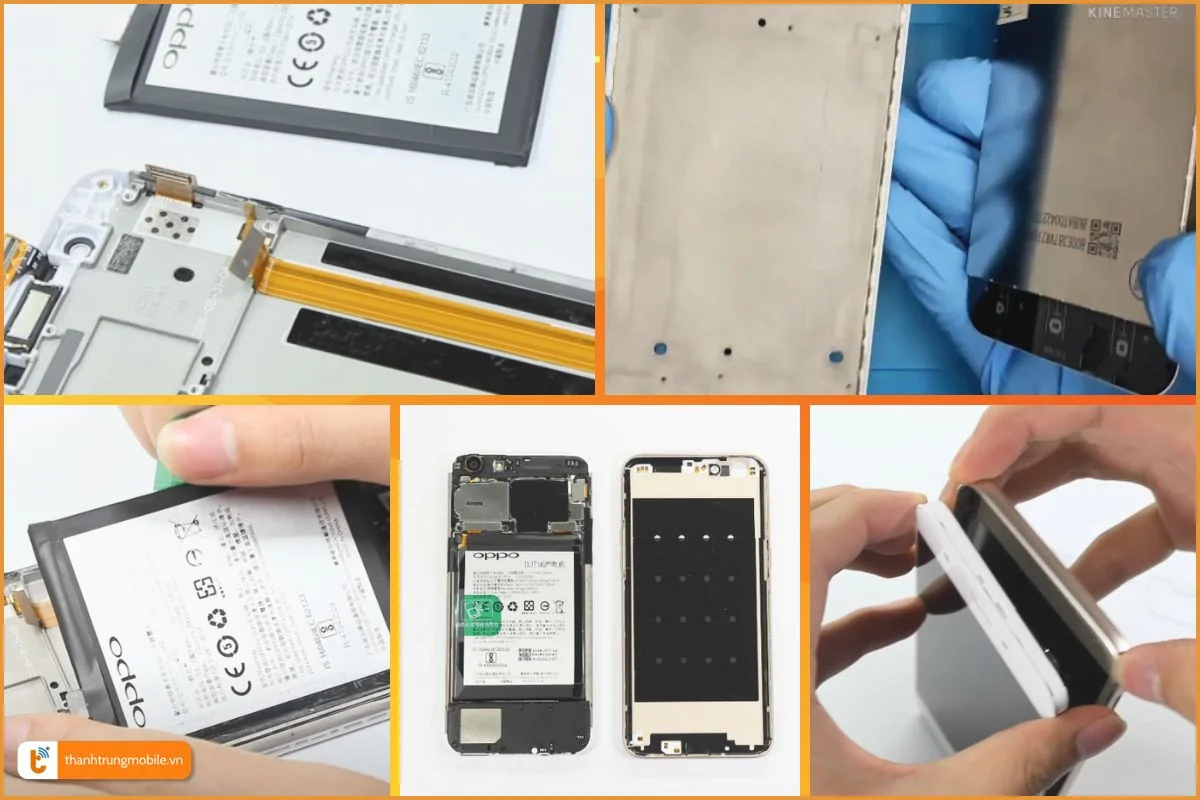 Các bước tháo màn hình Oppo A39 - Thành Trung Mobile