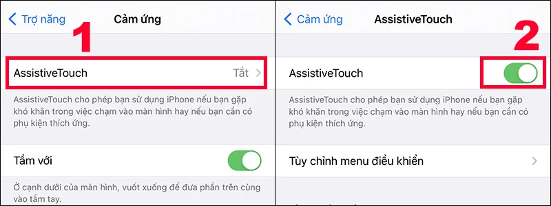 Hình 5: Bật AssistiveTouch