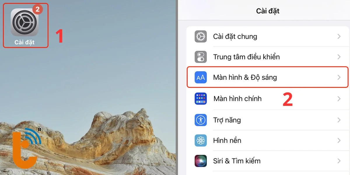 Chọn Màn hình độ sáng