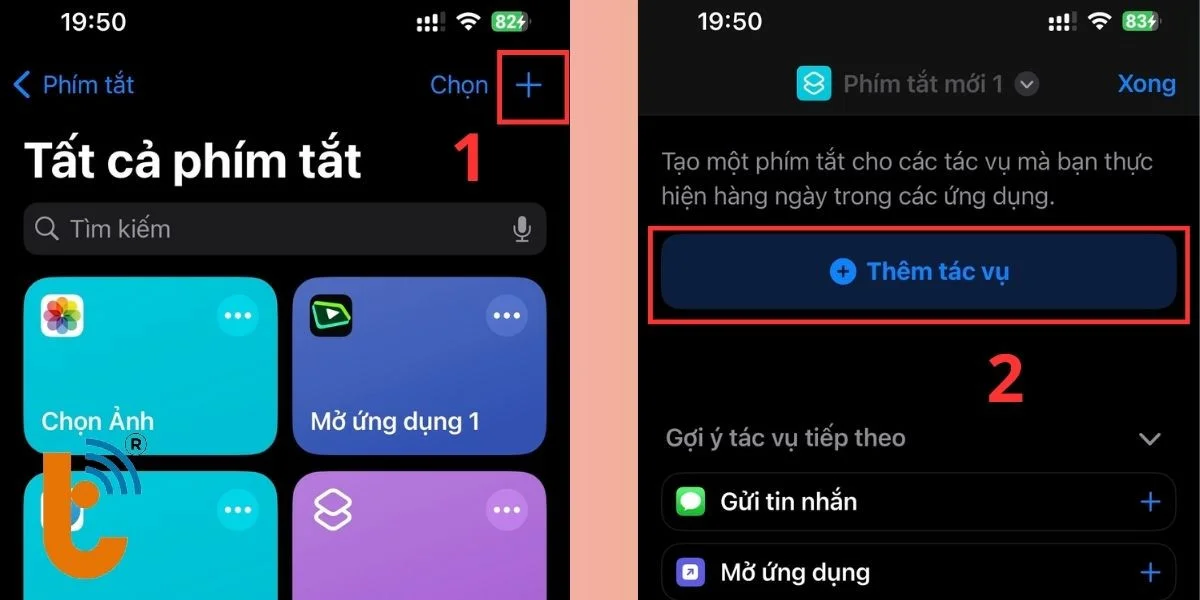 Chọn vào Thêm tác vụ