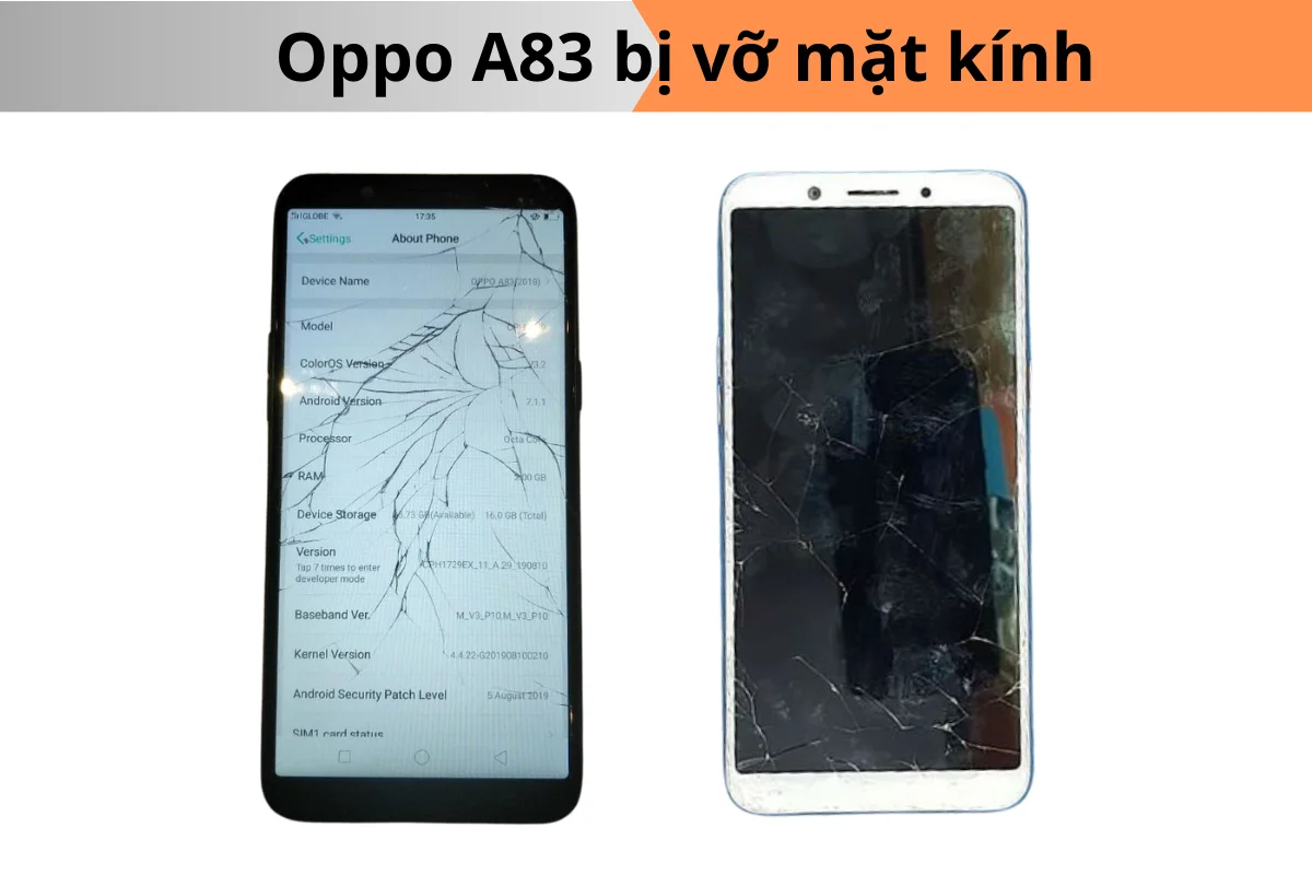 oppo A83 vỡ mặt kính
