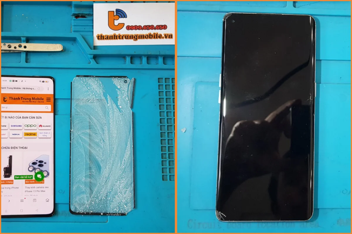 ép mặt kính Oppo