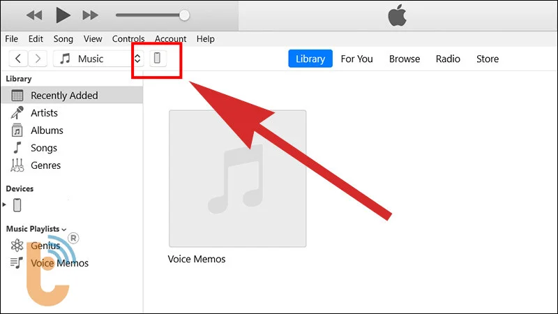Hình 5: Nhấn vào biểu tượng thiết bị ở góc trên cùng