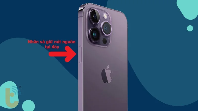 Hình ảnh 1: Nhấn và giữ nút nguồn iPhone 14 Pro