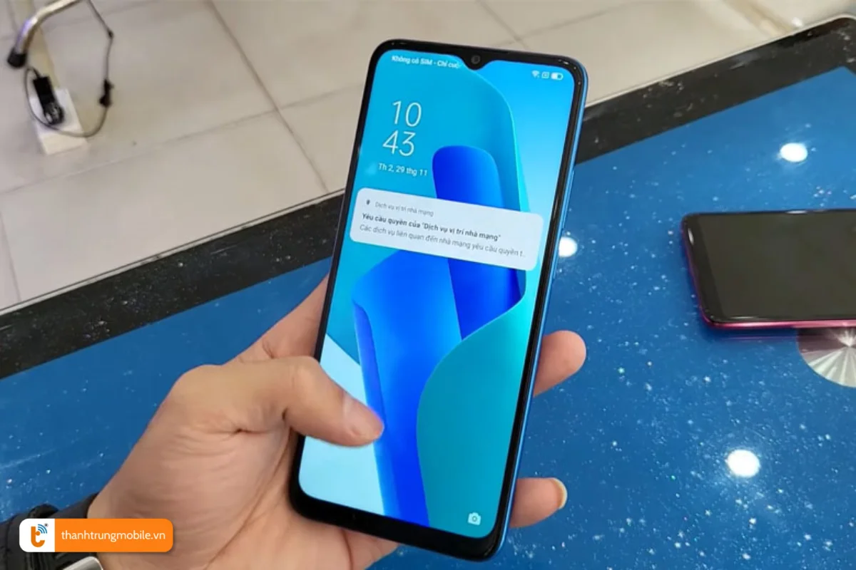 Màn hình điện thoại Oppo A16k sau khi được thay mới hiển thị hình ảnh rõ ràng