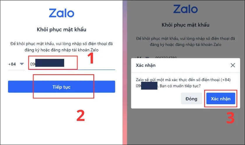 Nhấn vào Xác nhận