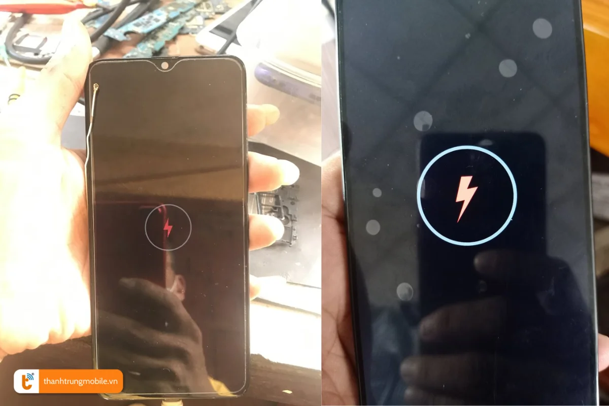 Oppo F9 sạc báo tia sét đỏ