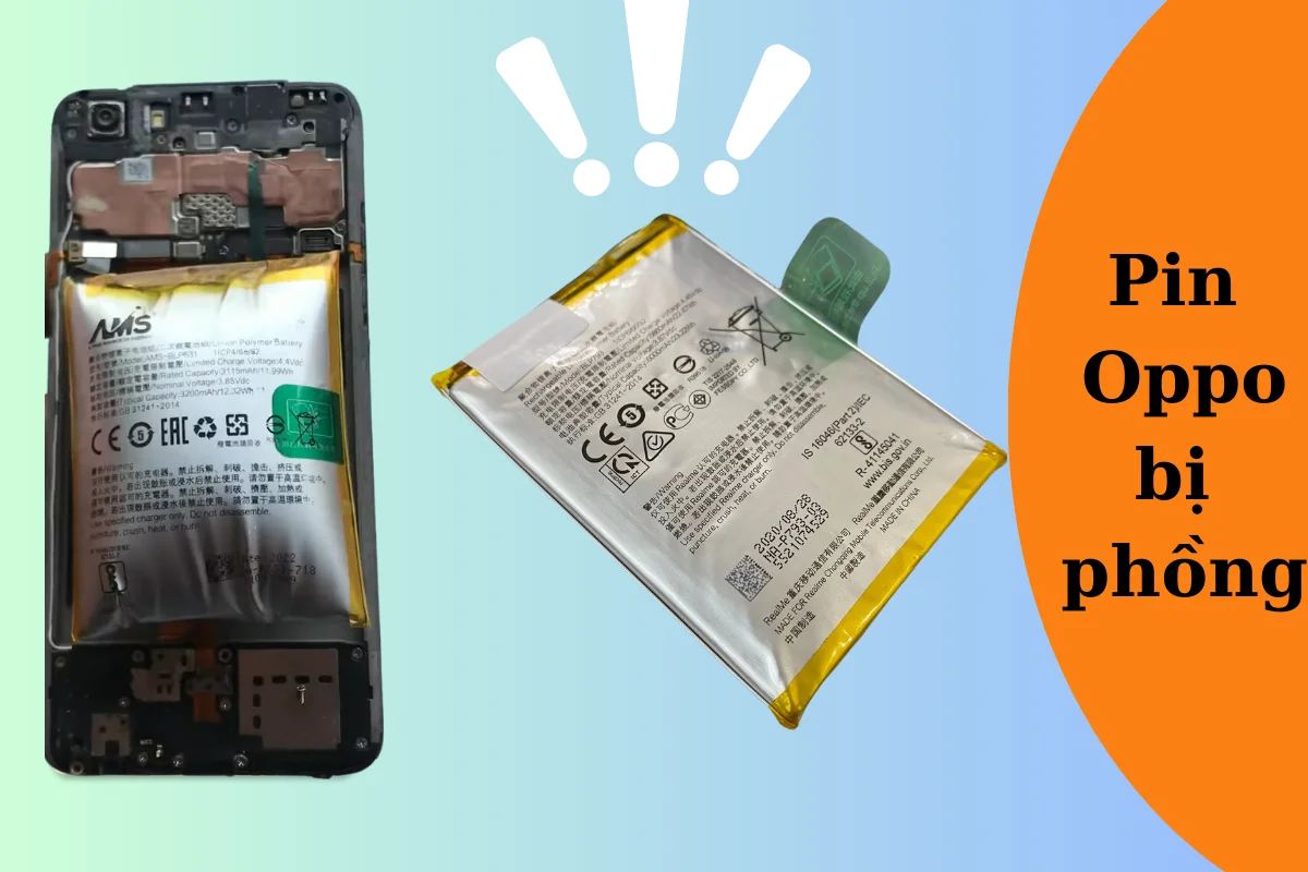 Pin Oppo F5 bị phồng