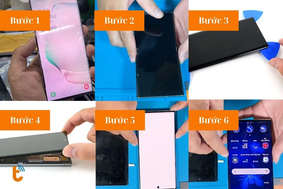 Quá trình thay màn hình Samsung Note 10