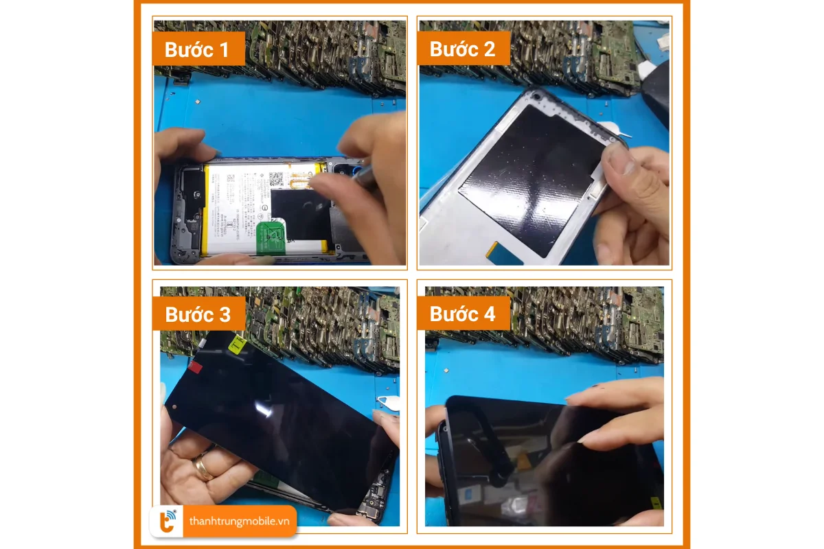 Quy trình ép mặt kính Oppo A55 tại Thành Trung Mobile