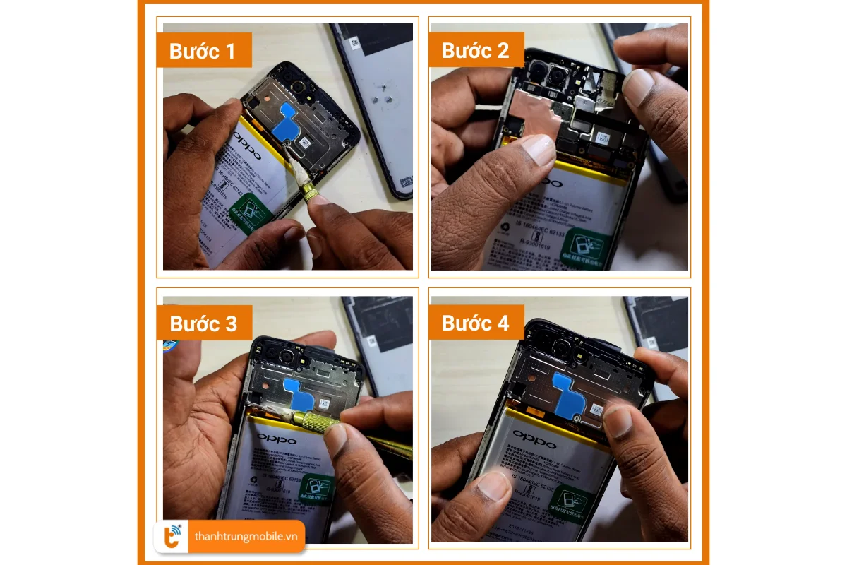 Quy trình thay camera trước Oppo A3s tại Thành Trung Mobile 