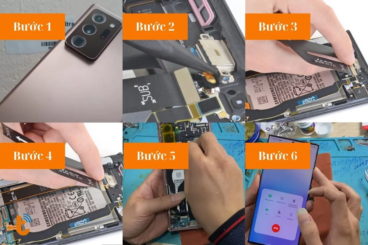 Quy trình thay đuôi sạc Samsung Note 20 Ultra chuyên nghiệp