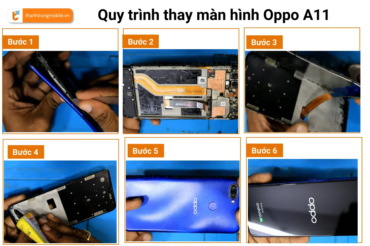 Quy trình thay màn hình Oppo A11
