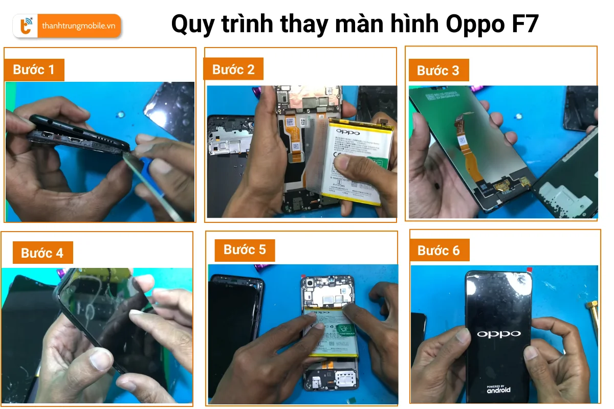 Quy trình thay màn hình Oppo F7