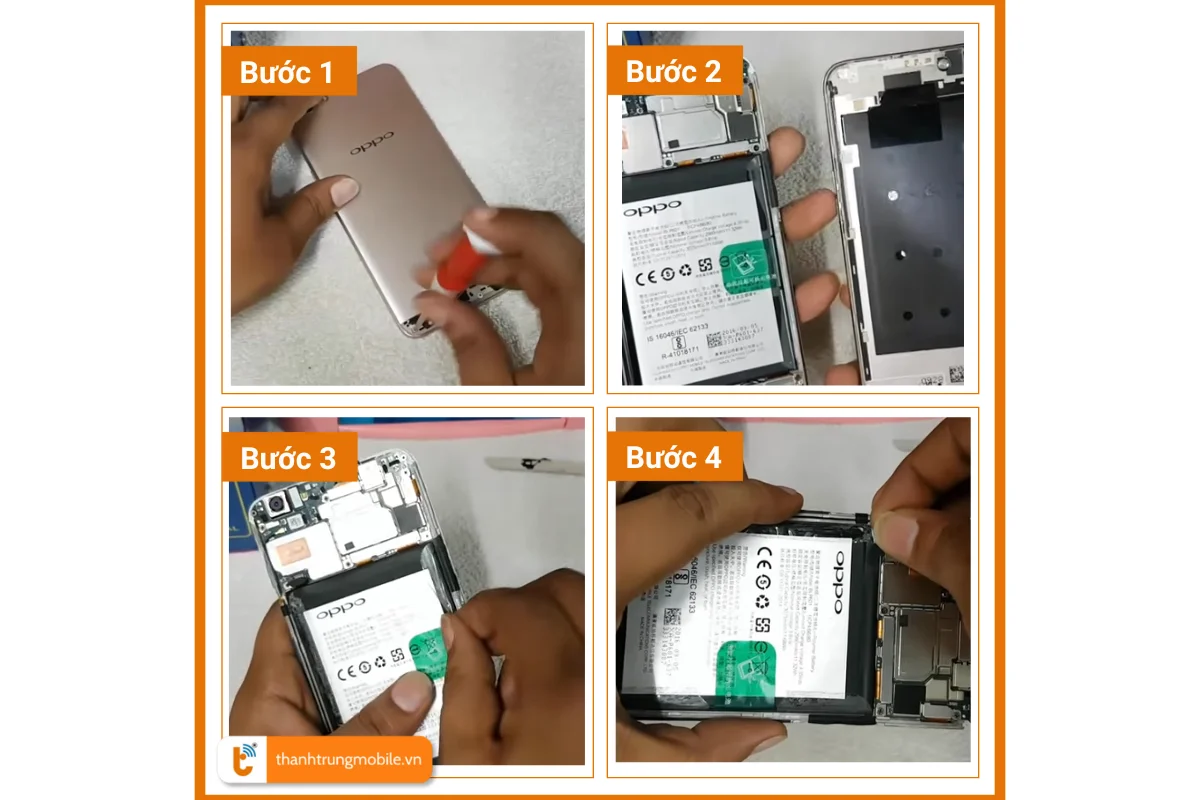 Quy trình thay pin điện thoại Oppo F1s tại Thành Trung Mobile