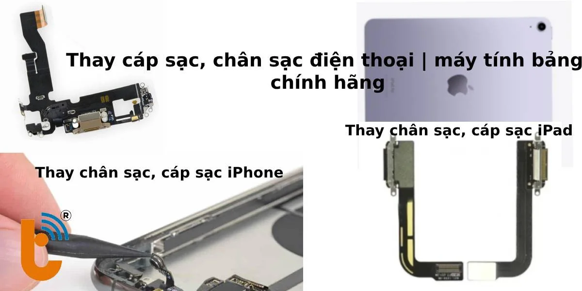 Thay chân sạc, cáp sạc iPhone chính hãng tại Thành Trung Mobile