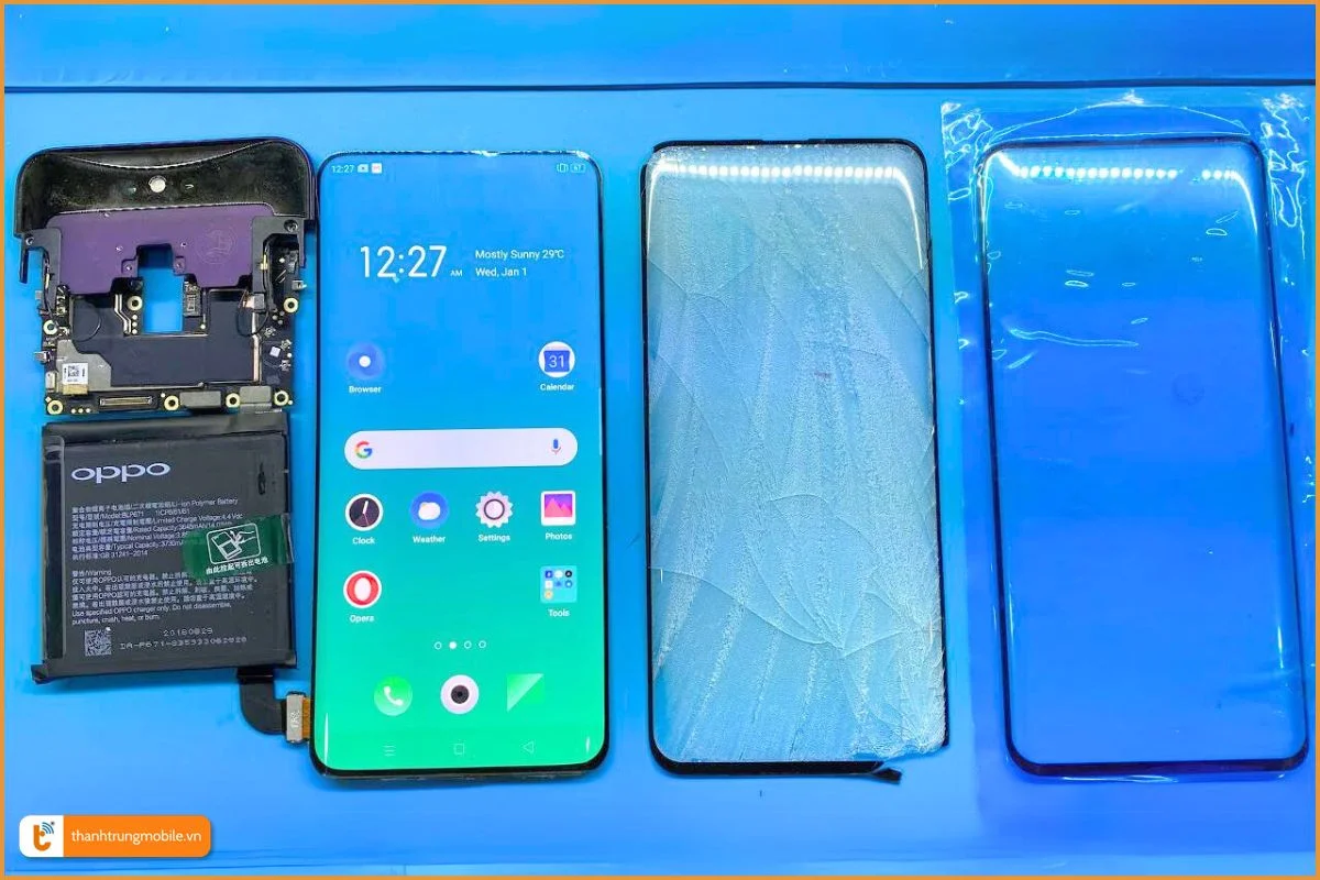 Thay ép kính Oppo Find X - Thành Trung Mobile